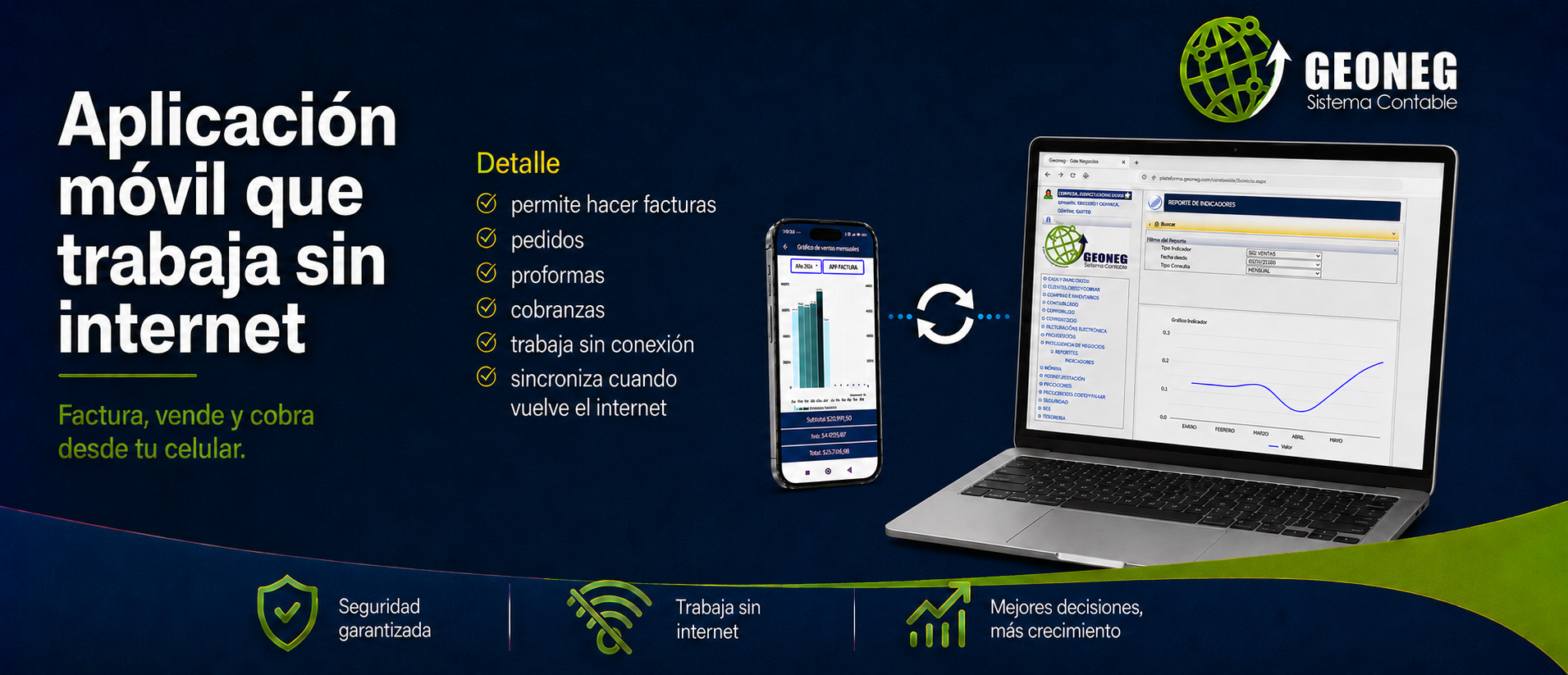Aplicación móvil GEONEG para ventas, pedidos, proformas y cobranzas